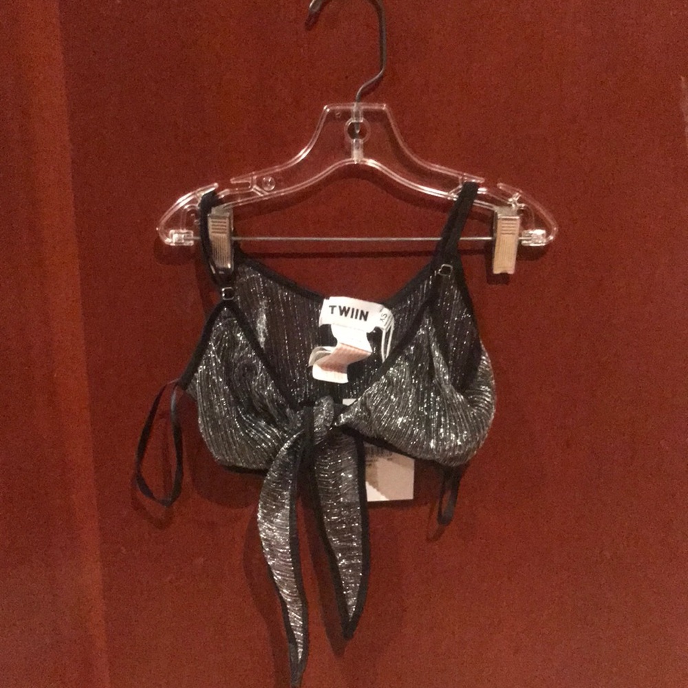 Silver bralette from Princess Polly or Twiin